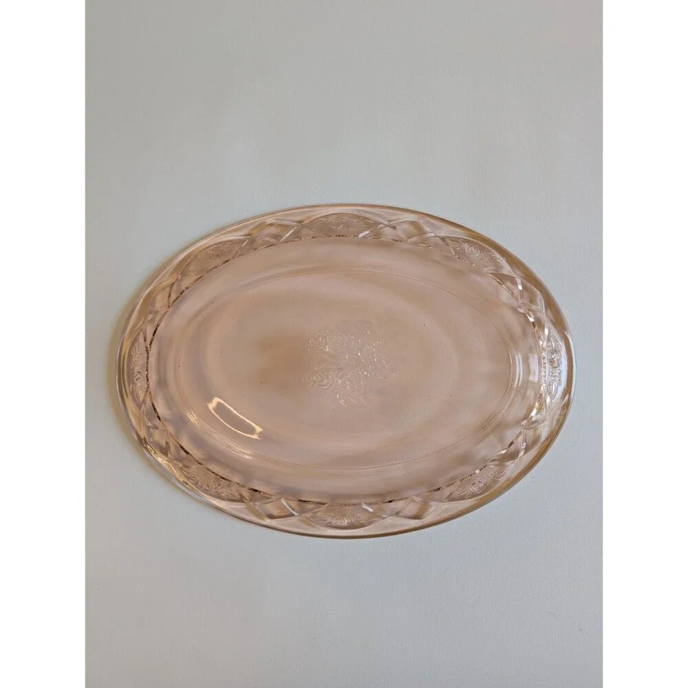 Vintage Federal Glass Rosemary Pink 12